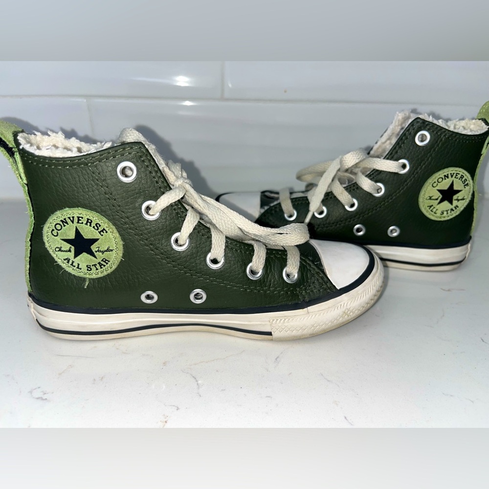 Unisex Kids Forest Green Converse Utility green high top Sneakers Size 12 - Picture 2 of 9